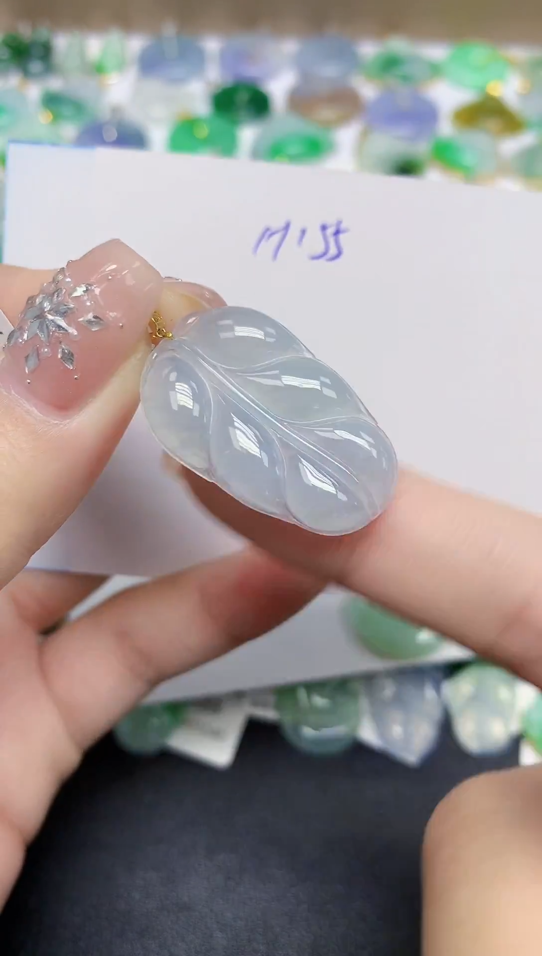 颈饰18K金镶嵌翡翠天然缅甸翡翠A货翡翠百元以上9元证书费自理