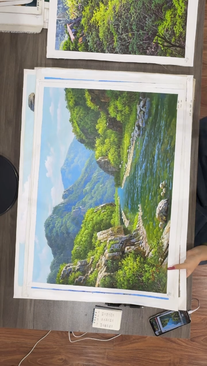 油画【20号】约50*70丨朝鲜原创纯手绘孤品油画丨顺丰包邮  