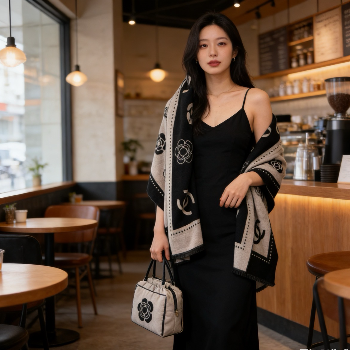 女厚款山茶花收纳包百搭化妆包轻奢风