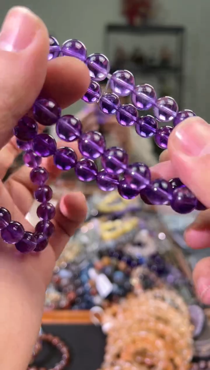 【闪购商品】紫晶手串未镶嵌9.6±mm乌拉圭紫水（多样性发其一）