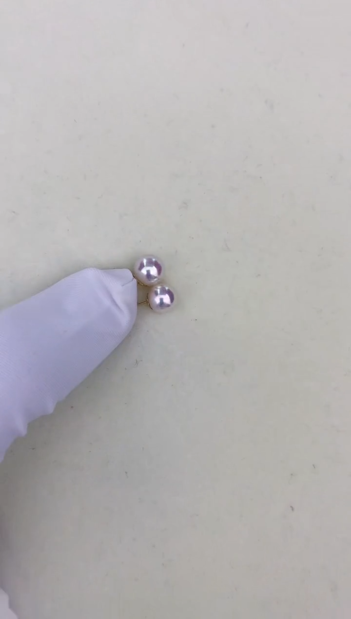 18K金镶嵌海水珍珠DA 6-7 耳钉 GD003