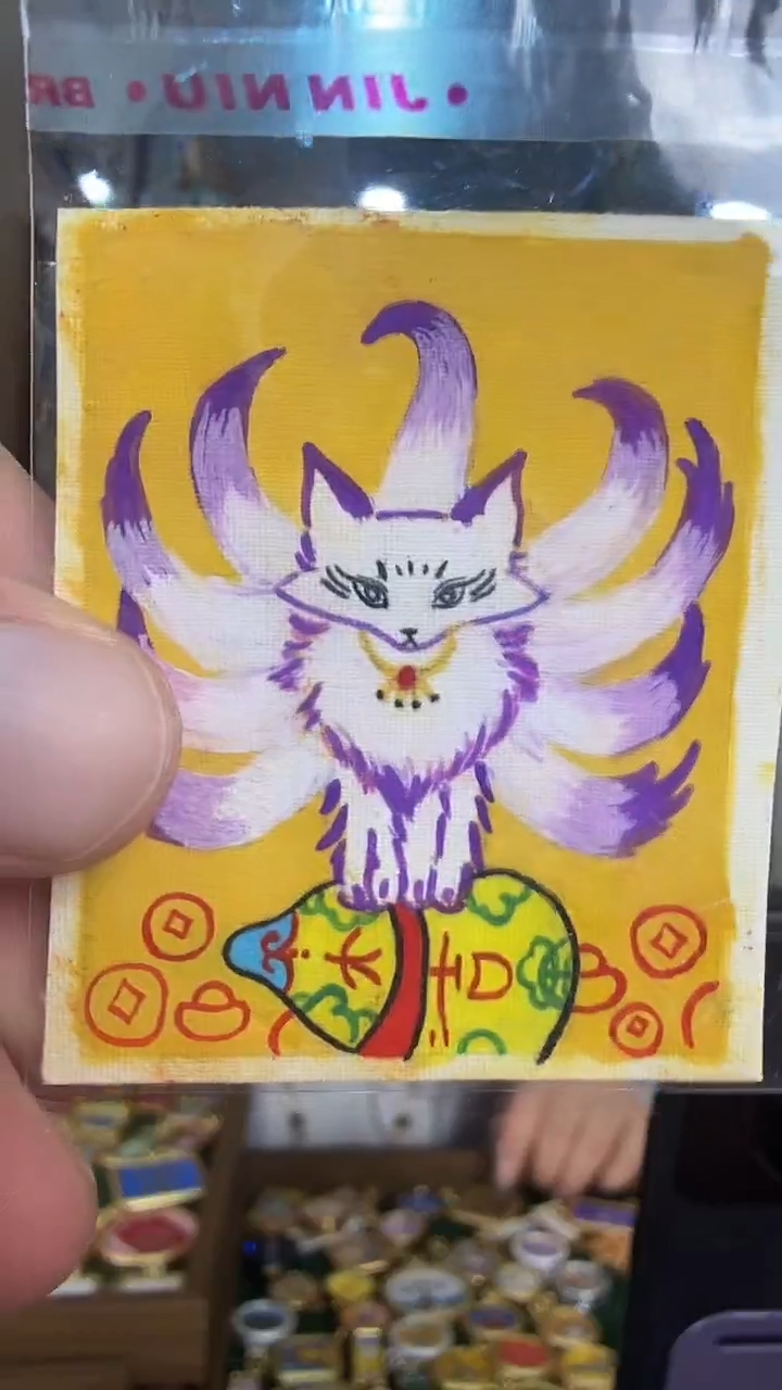 吊坠九尾-热贡纯手绘唐卡