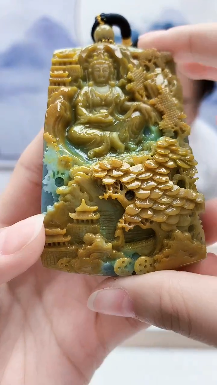 未镶嵌定制翡翠5060lr-毛货挂件54