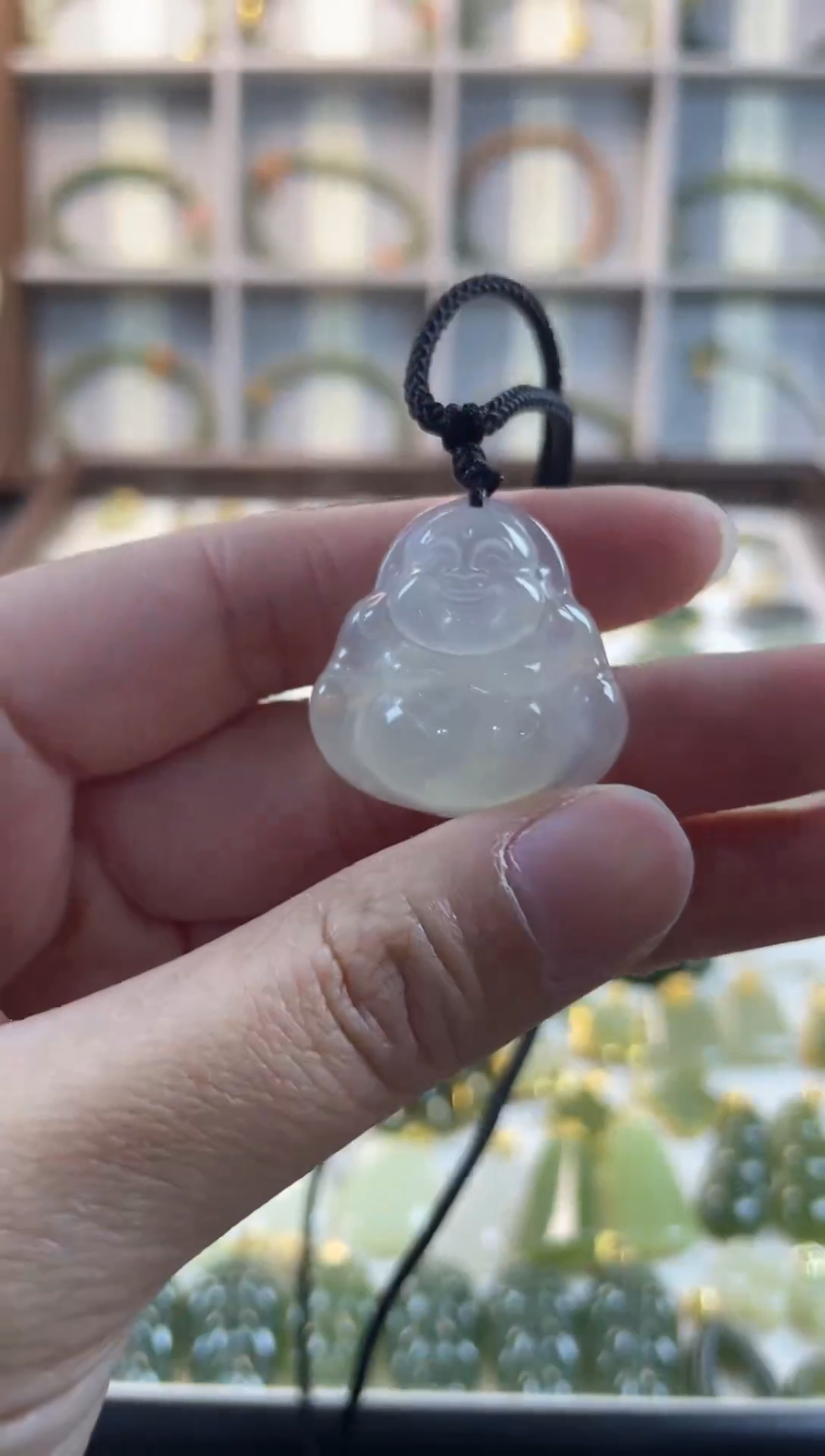 未镶嵌岫玉吊坠(不含链)佛公带有绳子