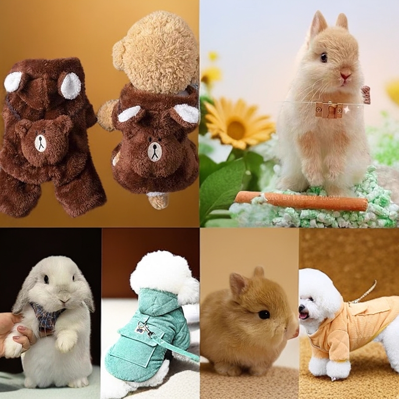 芭比萌宠小熊衣服毛绒兔兔装合集