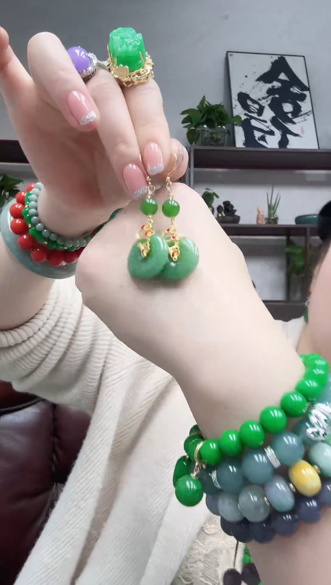 未镶嵌和田玉耳饰和田玉平安扣