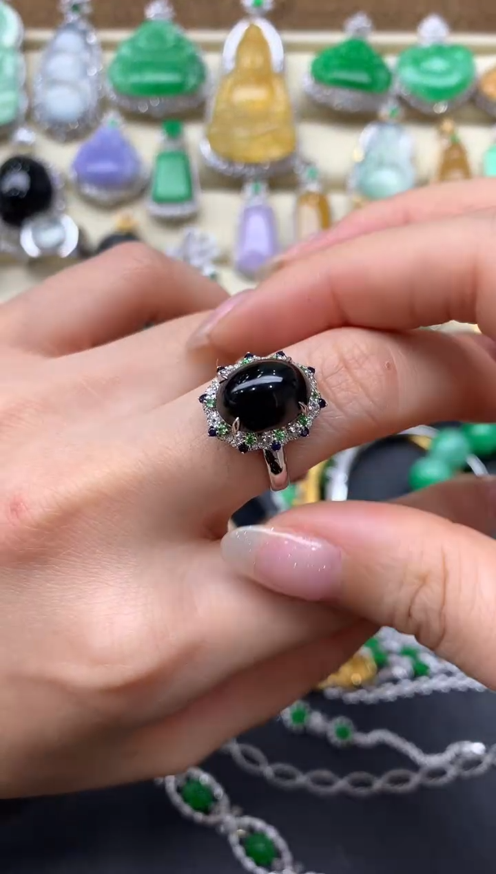 【闪购商品】翡翠戒指18K金镶嵌470-中国好珍宝