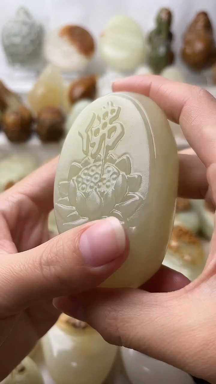 石材古青石棉纹正常不退换莲花佛
