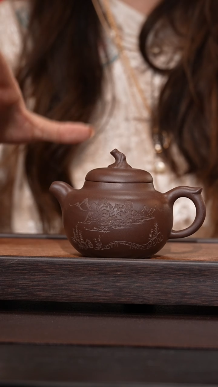 茶壶紫砂原矿紫砂茄瓜350cc