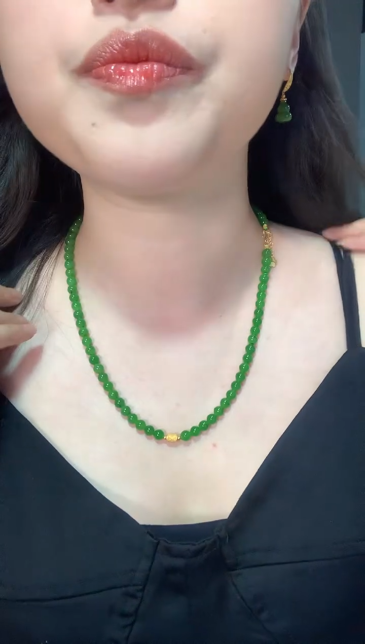 手串18K金镶嵌和田玉A105|5980