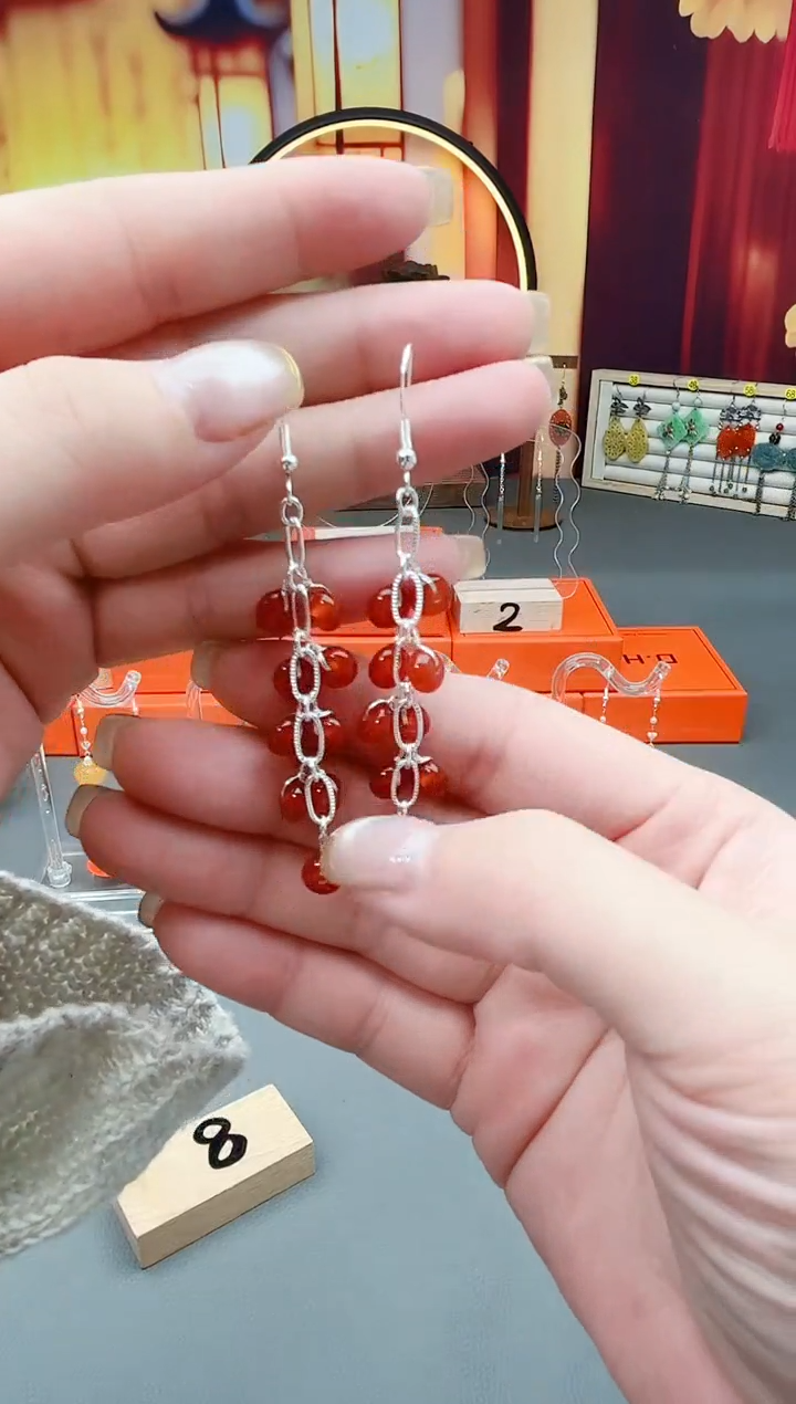 未镶嵌耳钉玛瑙/玉髓323