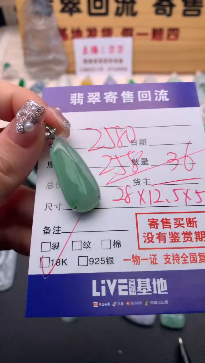 【闪购商品】翡翠颈饰18K金镶嵌21012299