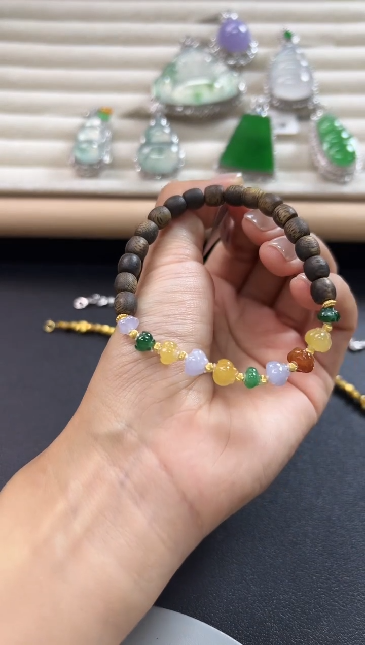 18K金镶嵌手串翡翠KJJIE1206-005