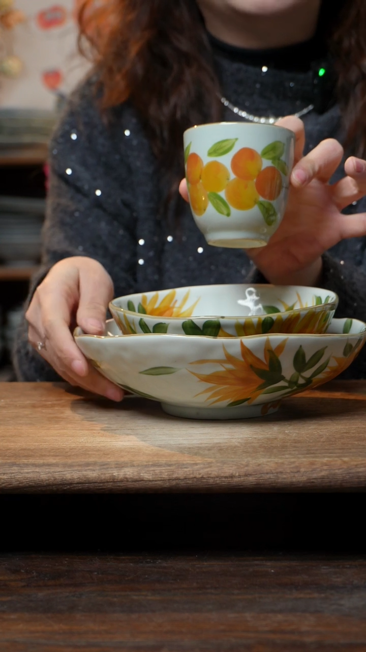 【闪购商品】碗福利3件套  高温釉下彩手工手绘