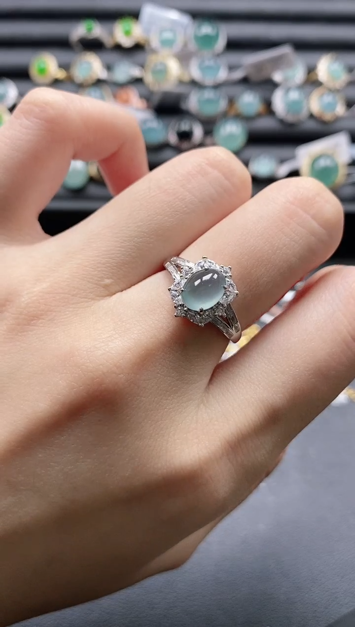 【闪购商品】翡翠戒指银S925镶嵌1111