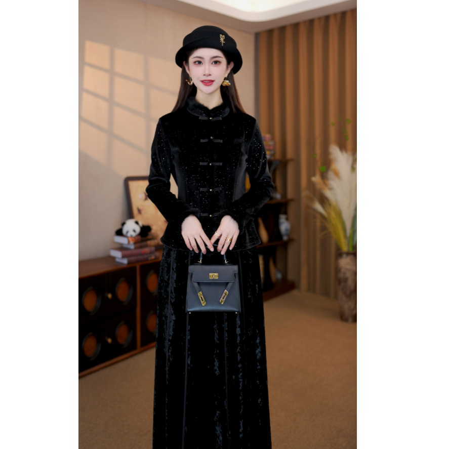 【晚歌】新中式国风冬季新款百搭女气质保暖打底衫上衣G8919