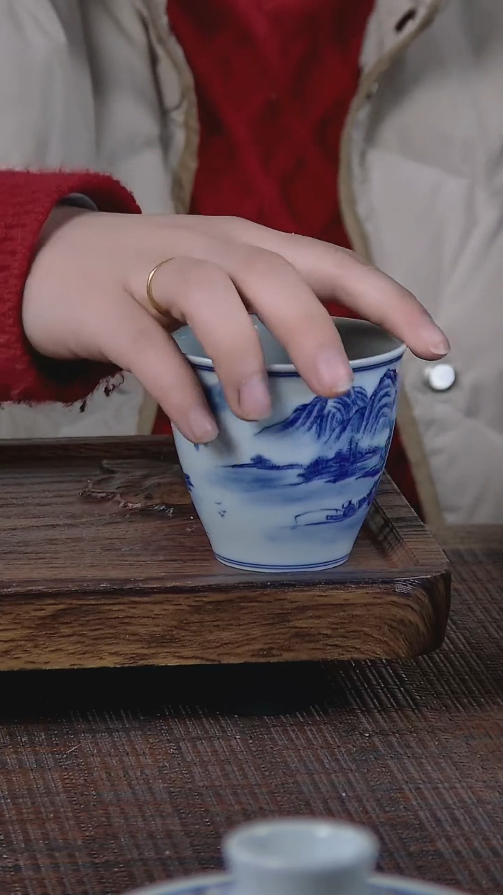【闪购商品】折葵非器手工手绘山水握手杯