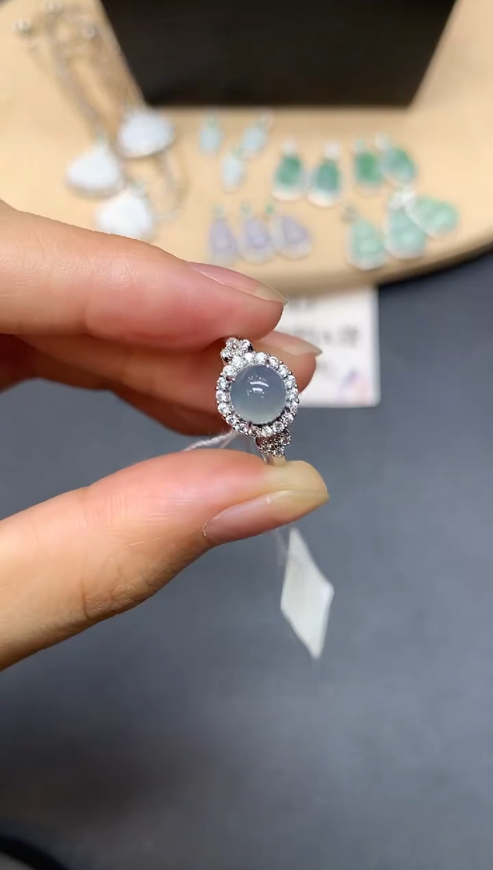 【闪购商品】翡翠戒指银S925镶嵌蛋面【无服务费】