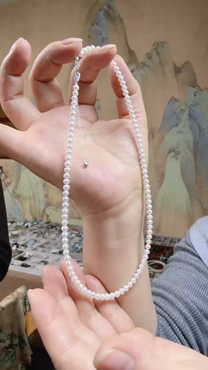 【闪购商品】淡水珍珠颈饰银S925镶嵌.