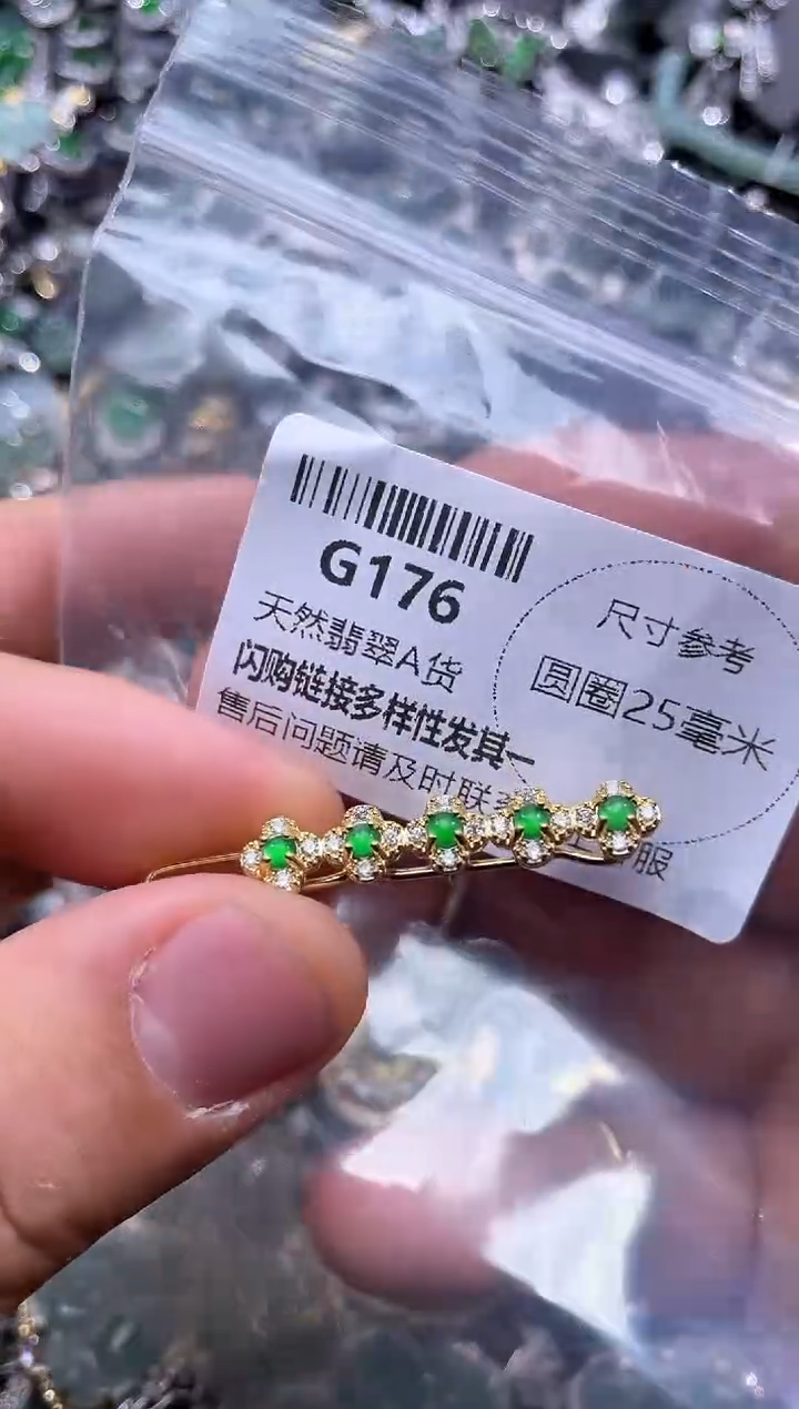 【闪购商品】翡翠颈饰未镶嵌G176发夹