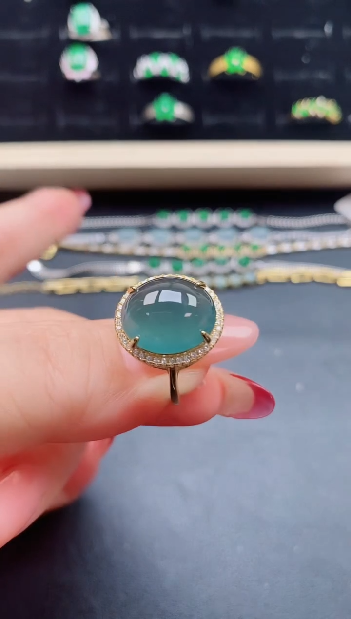 【闪购商品】翡翠戒指银S925镶嵌321321