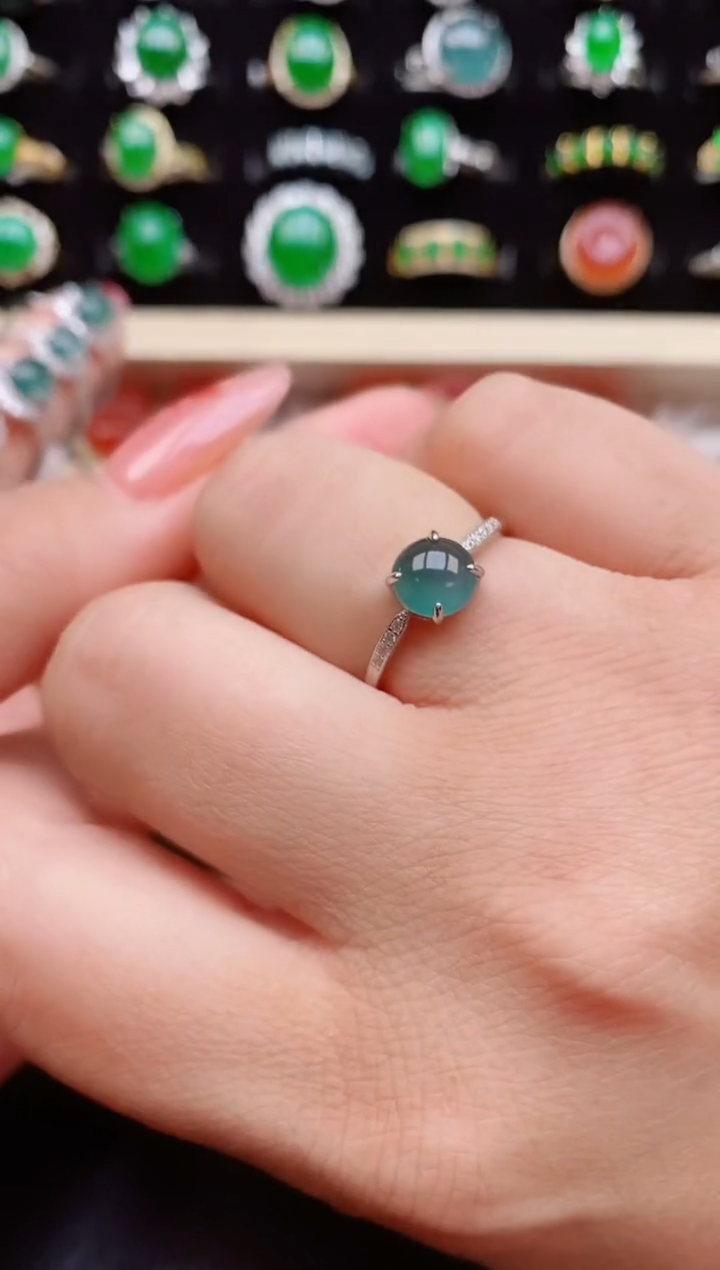 【闪购商品】翡翠戒指银S925镶嵌1231