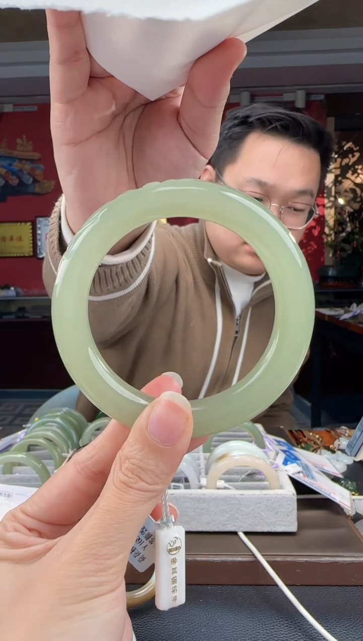 未镶嵌手镯和田玉高冰晴正装手镯59