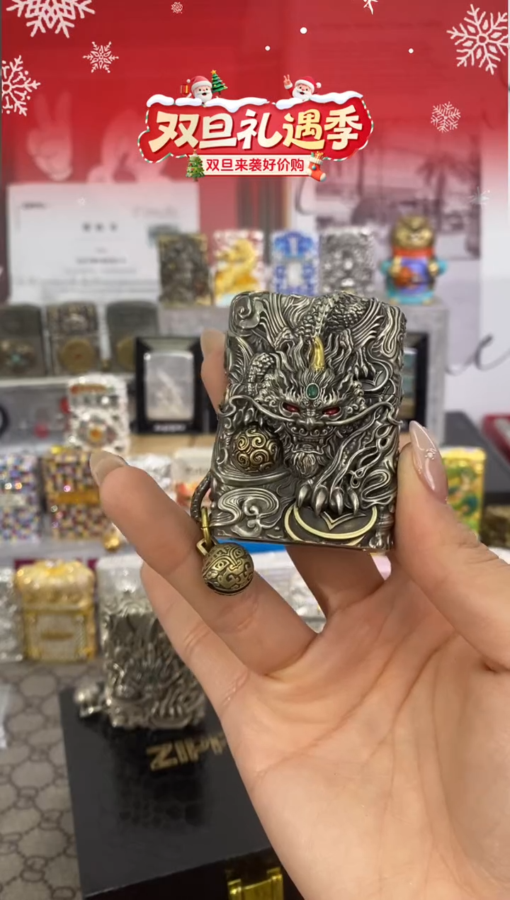 镜面ZIPPO古银灵动貔貅