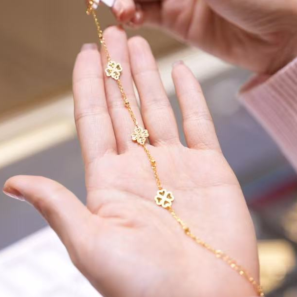 【巧玲专属】足金999三花四叶草手链 经典时尚百搭 3.56