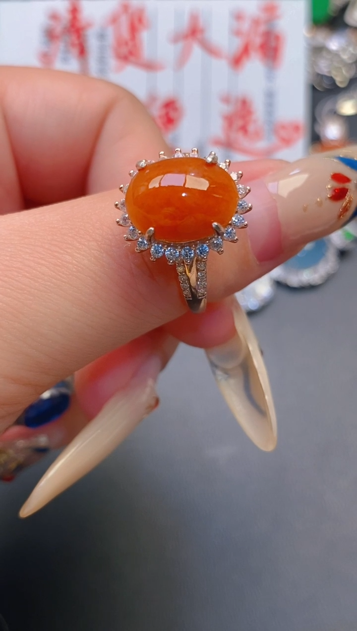 【闪购商品】翡翠耳饰银S925镶嵌天然A货翡翠1