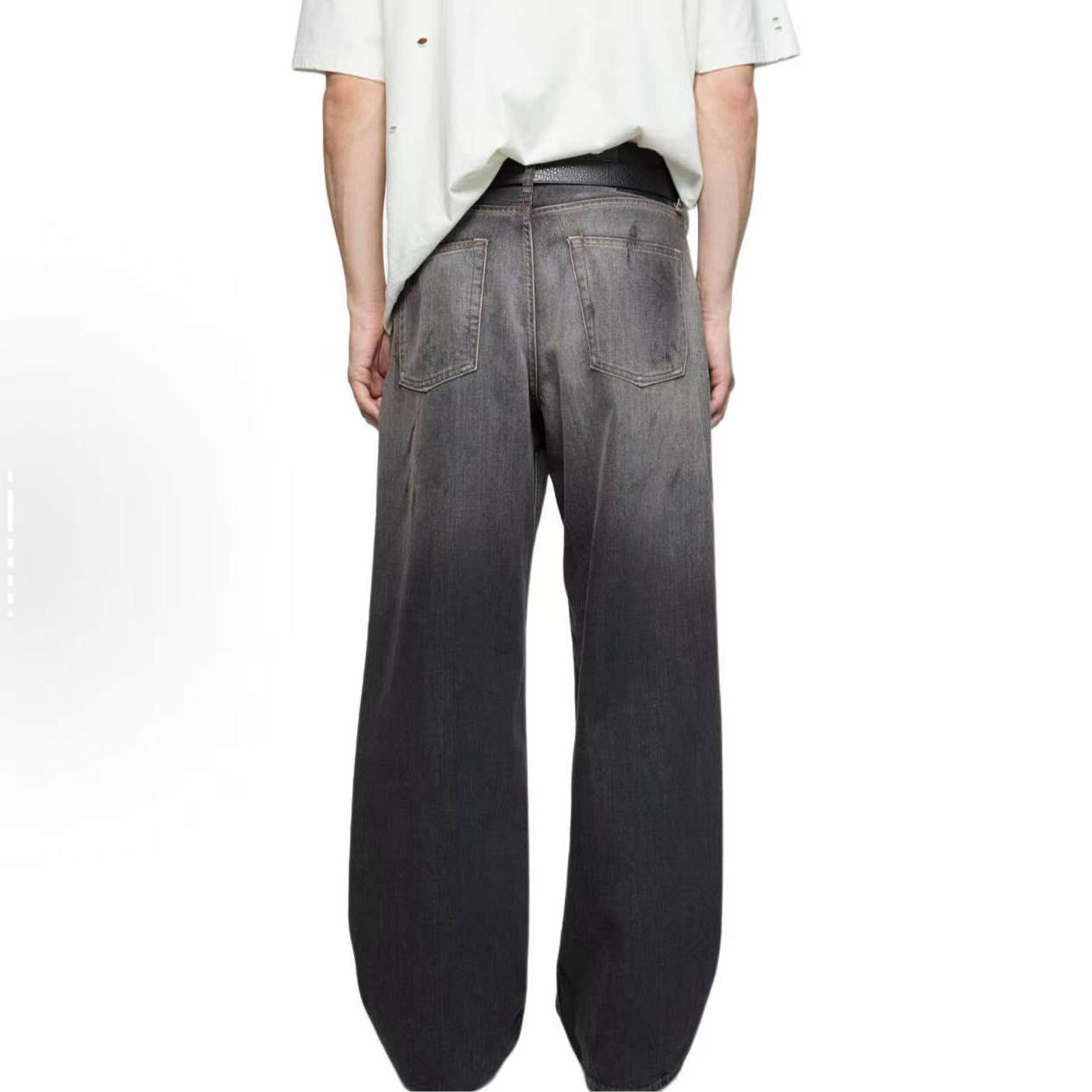 未拆封  Acne Studios 涂绘阔腿宽松牛仔裤  黑色【UM专属】