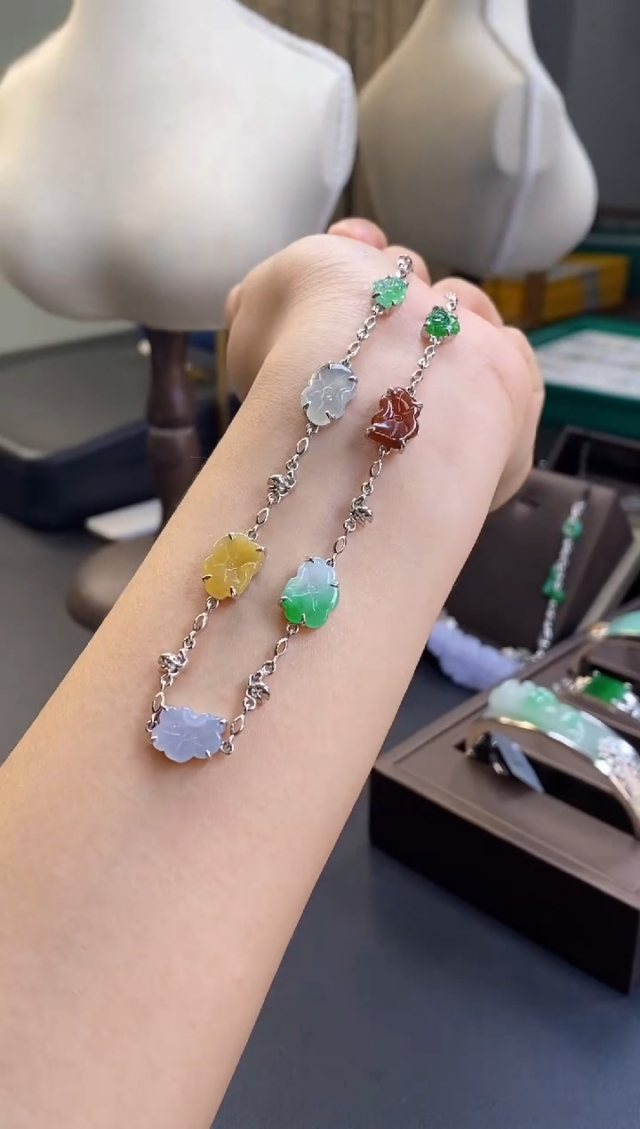 颈饰银S925镶嵌翡翠19421