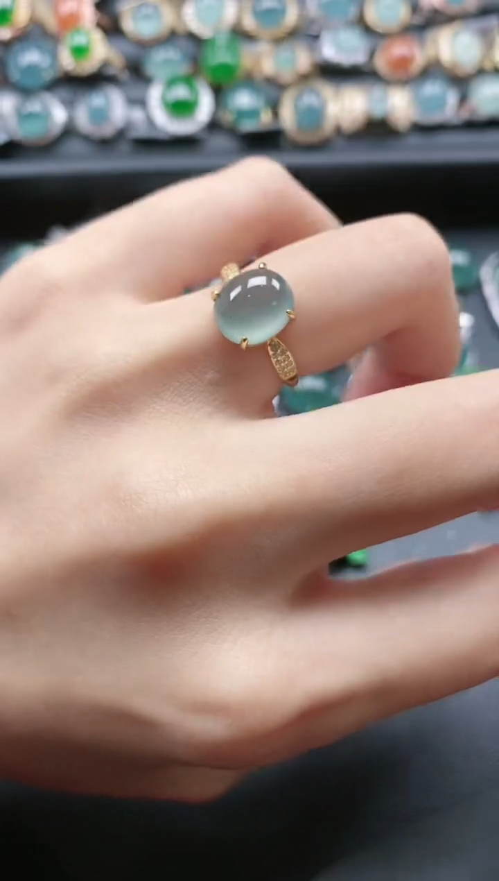 【闪购商品】翡翠戒指银S925镶嵌51511