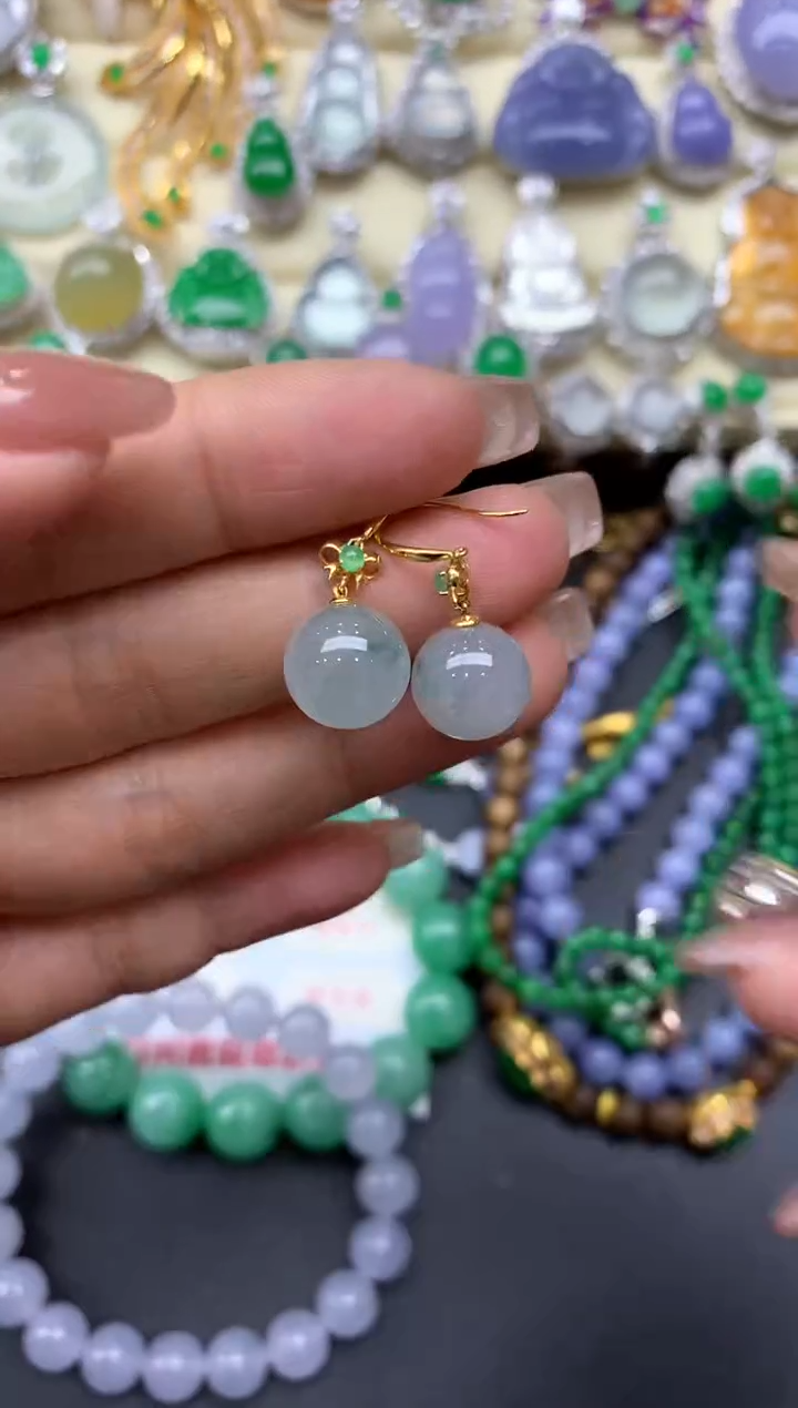 颈饰18K金镶嵌翡翠223-中国好珍宝