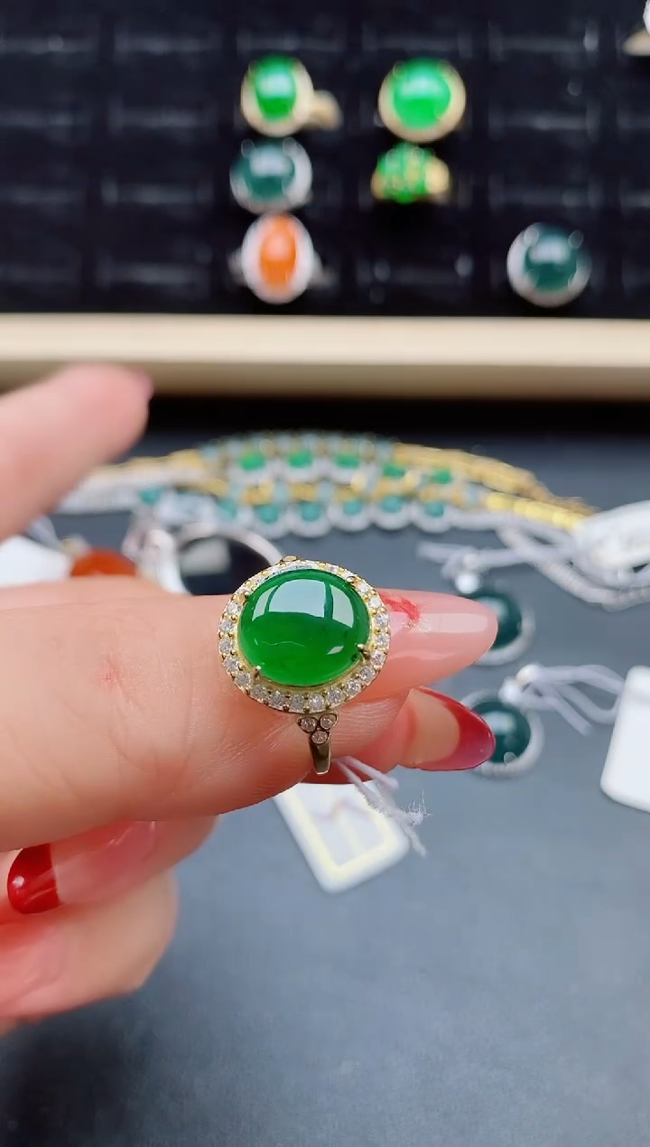 【闪购商品】翡翠戒指银S925镶嵌50805501