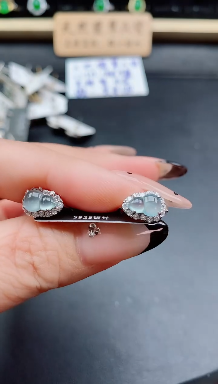 银S925镶嵌戒指翡翠1