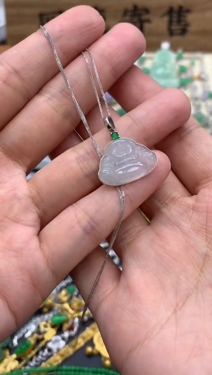 翡翠18K金镶嵌颈饰309-中国好珍宝