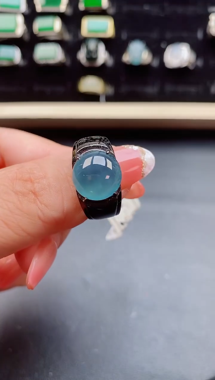 【闪购商品】翡翠戒指银S925镶嵌508080