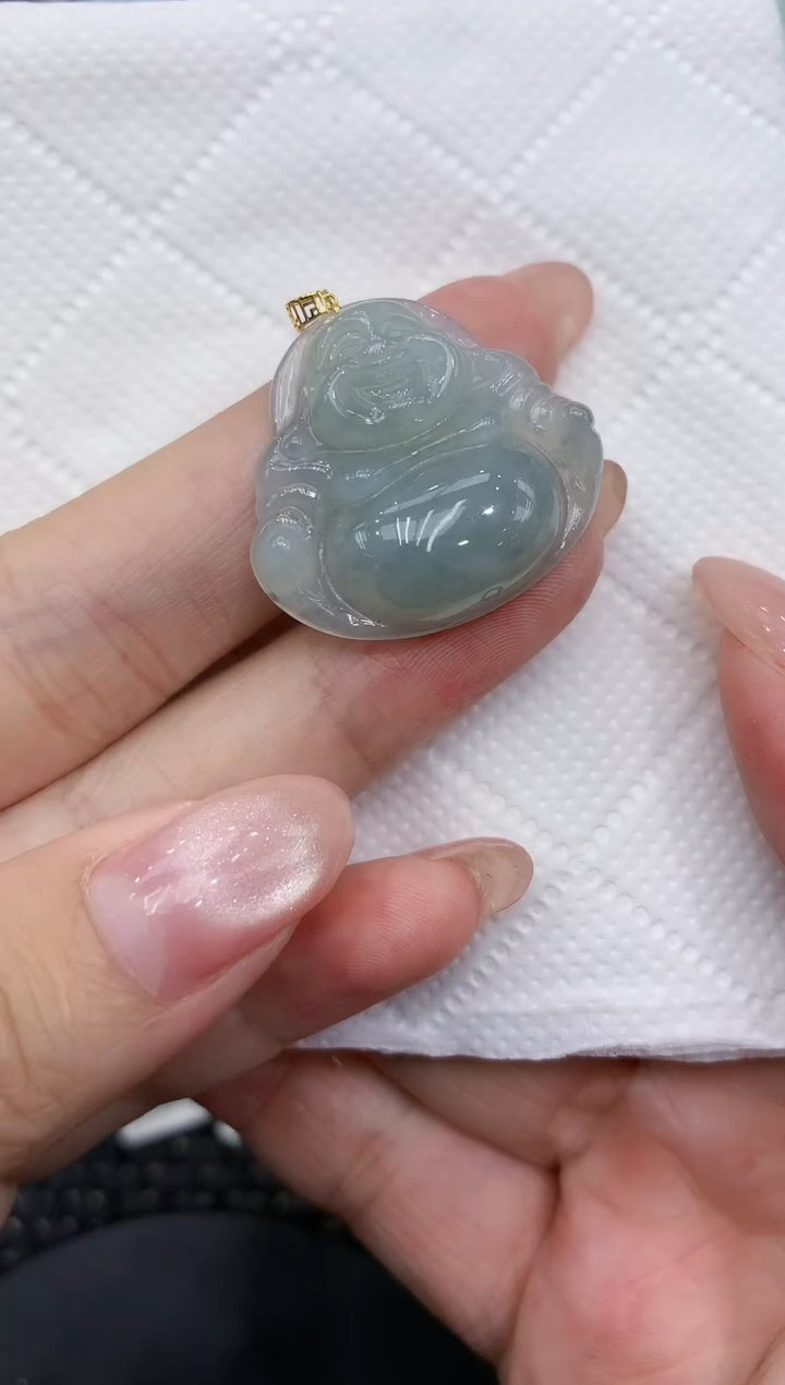 翡翠18K金镶嵌颈饰111111111111