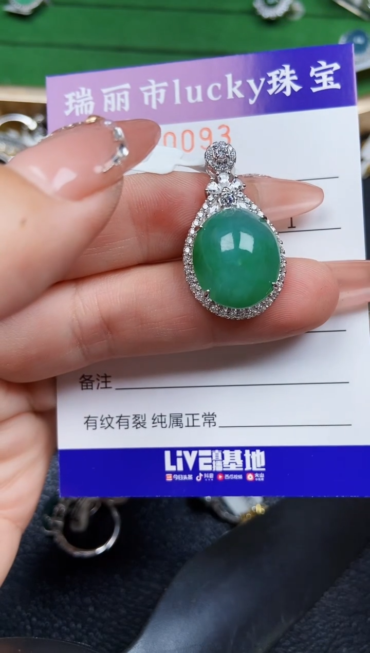 【闪购商品】翡翠颈饰银S925镶嵌0093