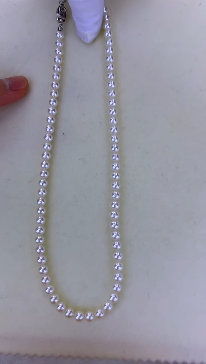 银S925镶嵌DA海水珍珠 GD067 5.5-6 rose串链带大证