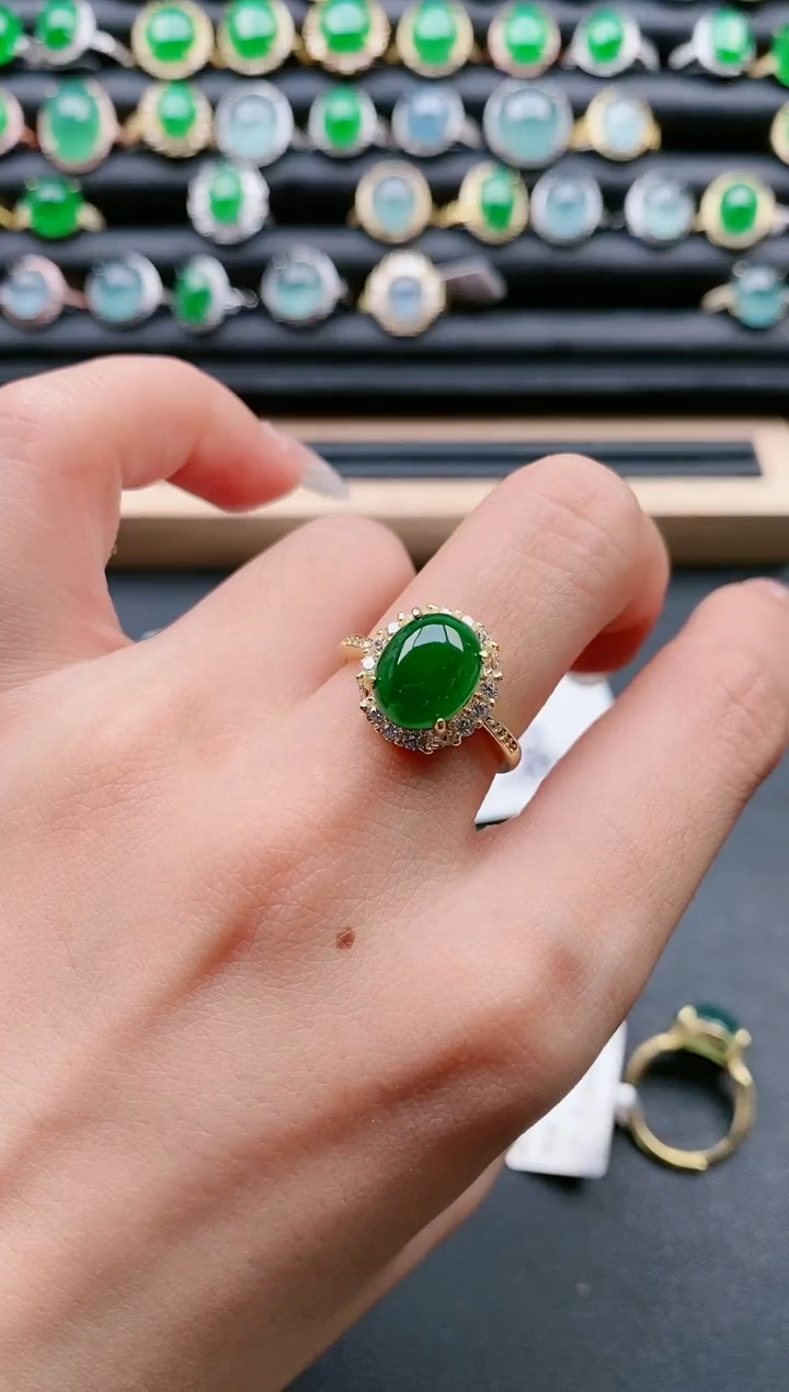 【闪购商品】翡翠戒指银S925镶嵌11111