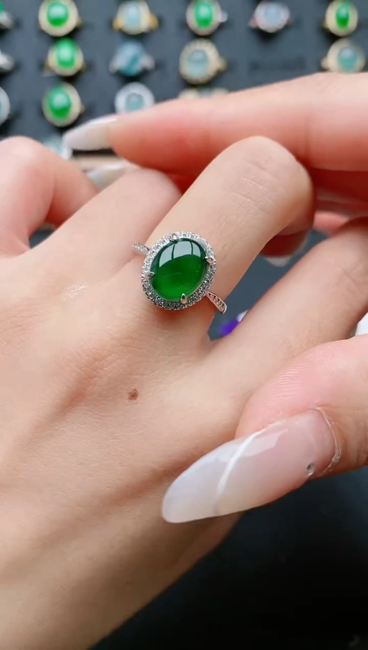 【闪购商品】翡翠戒指银S925镶嵌1111111