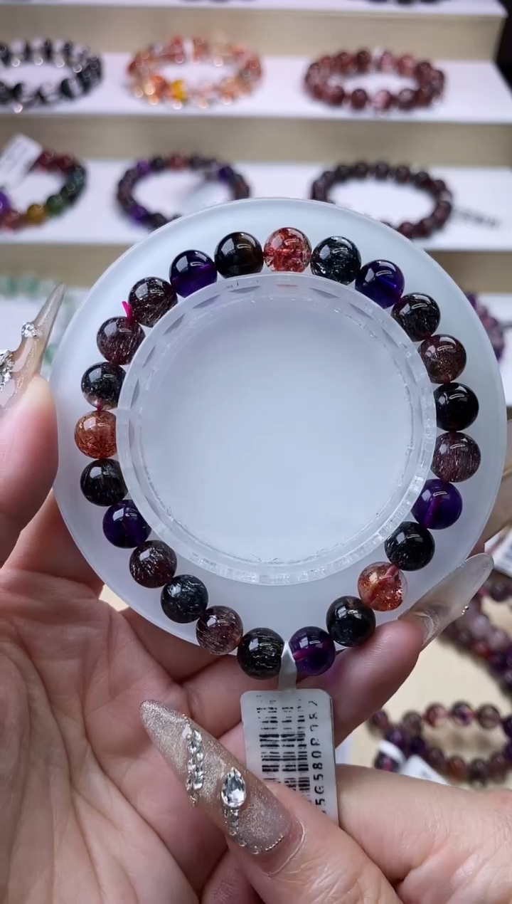 【闪购商品】水晶手链未镶嵌黑加仑超七8m+