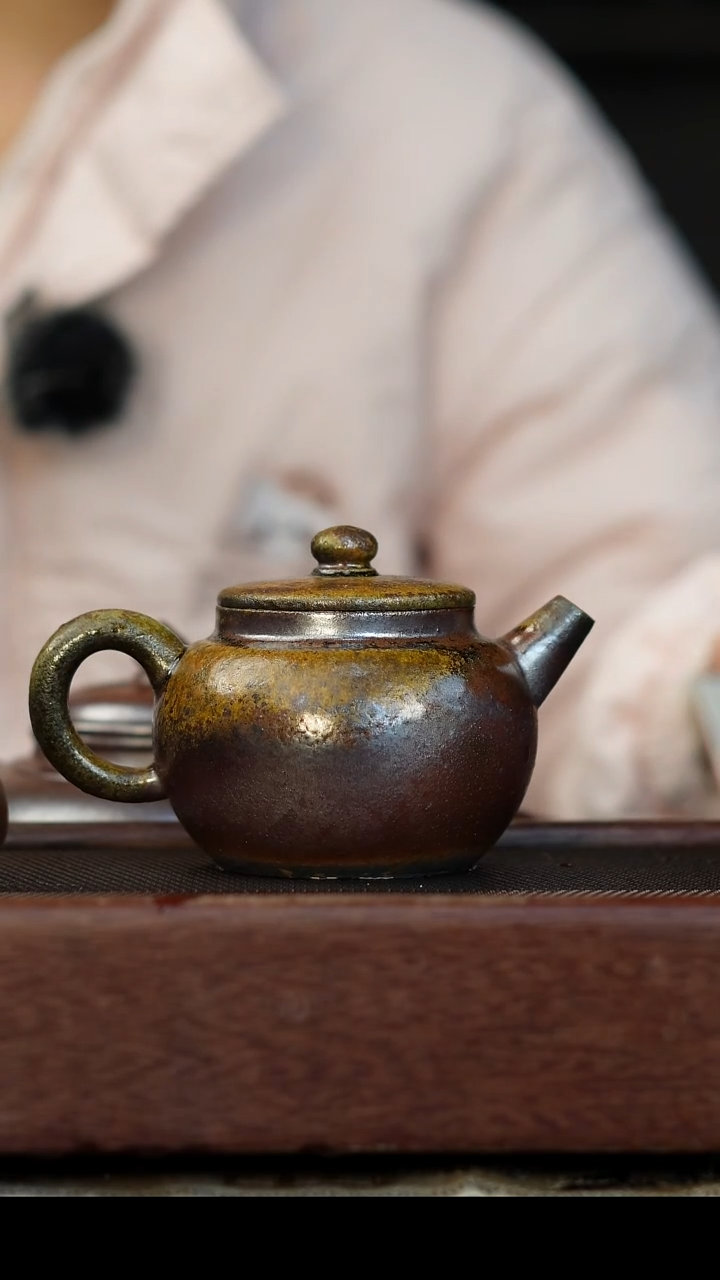 茶壶紫砂柴烧紫砂 天青巨轮200cc