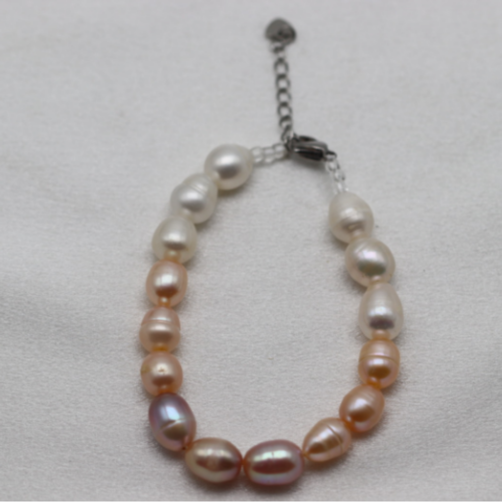 铜合金合成锆石手链 渐变色水滴手链