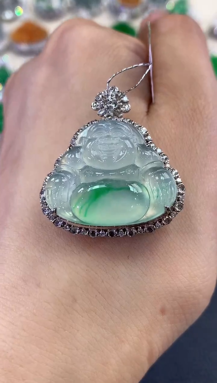 【闪购商品】翡翠吊坠(不含链)18K金镶嵌D2     