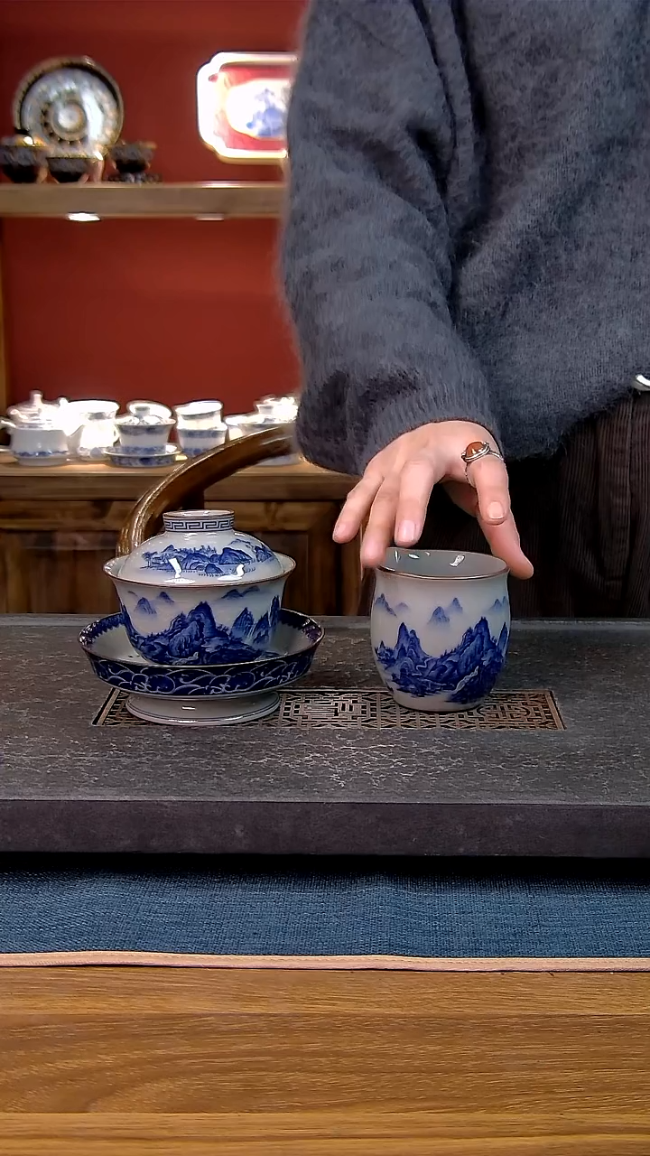 风*简装家用款2件套 老陶泥开片纹陶瓷茶具