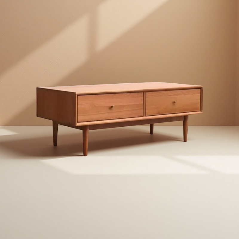 苏林鲁业极简樱桃木全实木茶几北欧日式简约小户型家用茶几