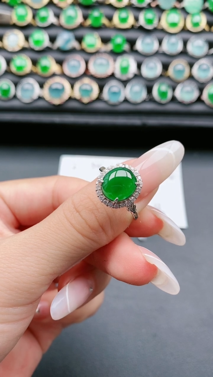 【闪购商品】翡翠戒指银S925镶嵌11111111